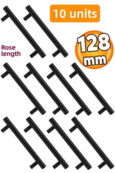 Badem10 10 bucăți de culoare trandafir 128 mm metal negru mobilier bucătărie ...