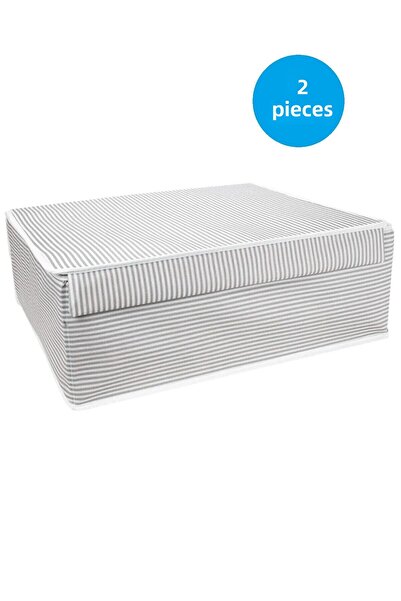 Aksa Home صندوق متعدد الأغراض مكون من قطعتين مع غطاء، سلة مهملات، منظم خزانة، سلة مهملات - صندوق تخزين وتنظيم