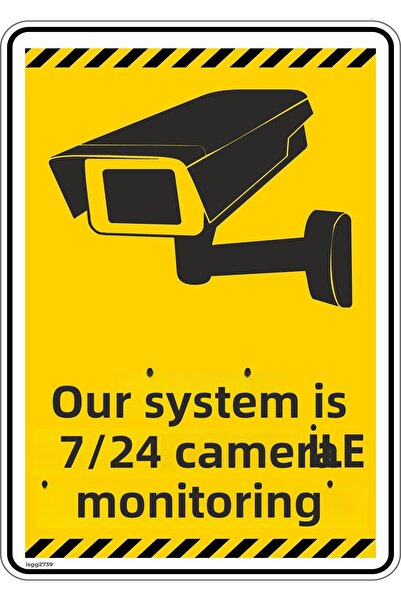 isgtabelam 15×20 سم/3 قطع/ملصق مضيء/موقعنا يُراقب على مدار الساعة طوال أيام ا...