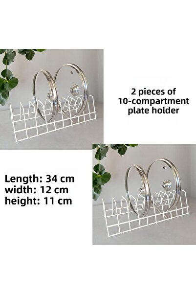 EceAksesuar Ράφι 2 πιατών - Organizer καπακιού κατσαρόλας - Σταγόνα στεγνώματ...