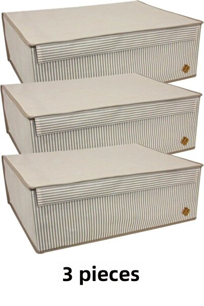 Helen's Home 3 علب بغطاء 50x40x19 سم، قاعدة قابلة للطي وحقيبة سرير أريكة