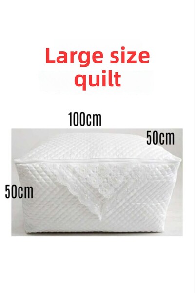 eco concept Satin Ecru Quilted Duvet Cover for Wedding with Dimensions 50 X 50 X 100 Cm Quilted Storage Bag