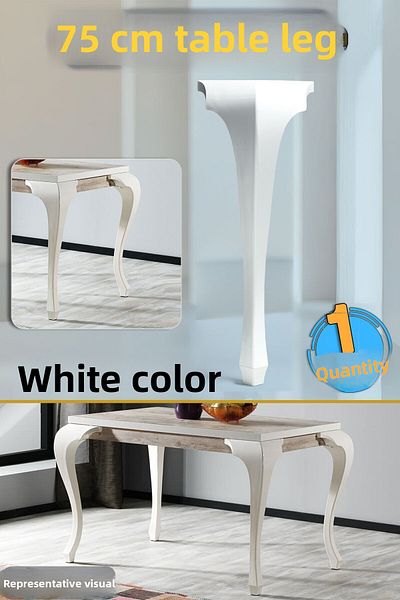 Badem10 Lukens Masă Dresuar Picior 75 Cm Plastic Alb Picior Bucătărie Masa Sufragerie Mobilier Picioare Alb