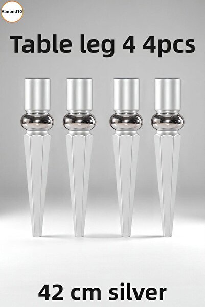 Badem10 Elips 4 bucăți picior de masă de cafea 42 cm din plastic gri argintiu picior de masă pentru masă de bucătărie picioare de mobilier