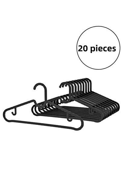 Yenidem Umeraș pentru haine Umeraș pentru eșarfă Umeraș pentru cămașă Umeraș pentru tricou Unbreakable Set 20 buc Negru