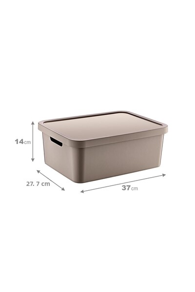 Smartware Set of 4 Stafi Multi-Purpose Box with Lid Terra 12 Lt