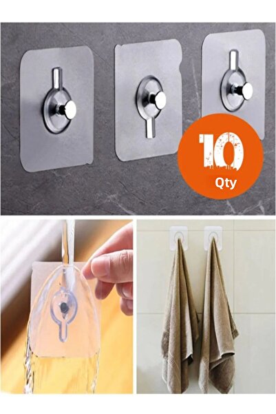 AYGÖREN HOME Σετ 10 Σούπερ ισχυρή αυτοκόλλητη βάση στήριξης ραφιού με βιδωτό ...