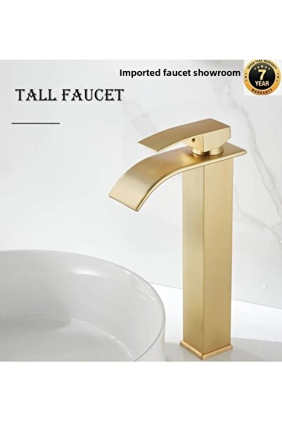OEM صنبور حوض الحمام موديل الشلال الذهبي غير اللامع - مستورد
