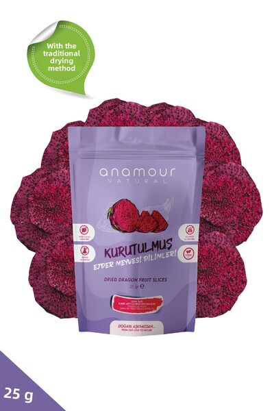 Anamour Natural 25 جرام من فاكهة التنين الجافة - رقائق (بدون سكر)