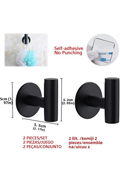 Choice خطافات حائط لاصقة من الفولاذ المقاوم للصدأ، خطافات ذاتية اللصق، ملصقات حائط، خطافات تعليق، مفتاح المعطف، منشفة H