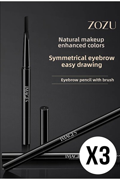 ZOZU ®   قلم حواجب بزاوية مزدوجة وفرشاة حواجب من سلسلة إيميجز 0.4 جرام أسود ط...
