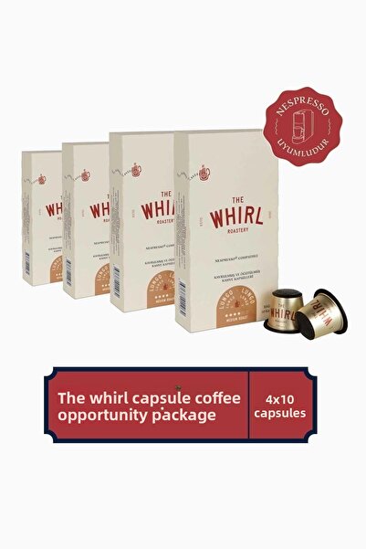 The Whirl كبسولة قهوة لونغو متوسطة الحجم - عبوة من 4 قطع، 40 كبسولة
