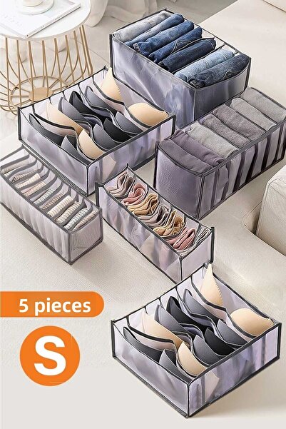Serstil 5 Pieces - 11 Compartments Transparent Drawer Organizer - Small