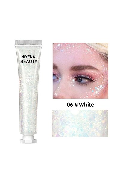 NİYENABEAUTY جل فورم جليتر جليتر لمكياج الوجه والجسم والشعر 18 جرام لون شفاف