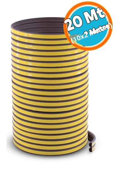 NZB شريط لاصق لنوافذ الباب باللون البني، عازل بارد 10 × 2 = 20 متر