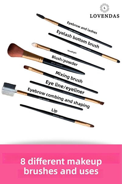 Lovendas 8 Pieces Professional Makeup Brush Set - All Brushes Needed