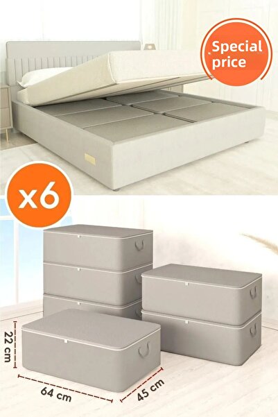 YEGGE 6 Pieces Large Size Anthracite Underpads 64 X 45 X 22 cm - Thick Gramaged Fabric