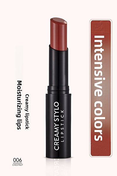 Flormar أحمر شفاه شبه لامع - أحمر شفاه كريمي ستايلو - 006 كستنائي - 868253601...