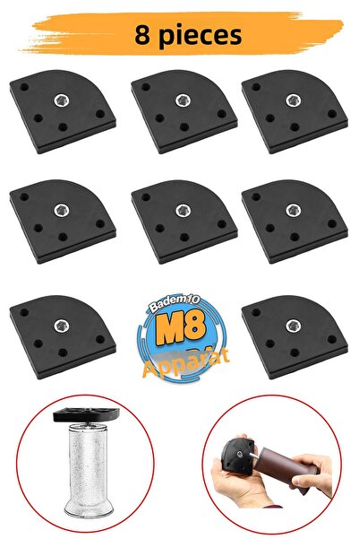 Badem10 Suport de conectare din plastic ascuns M8 Baza cu șuruburi 8 buc. Can...