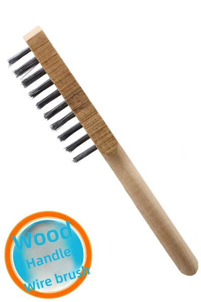 NZB رقم 5 - فرشاة سلكية متعددة الأغراض، مقبض خشبي، صدأ أوساخ، فرشاة تنظيف شوا...