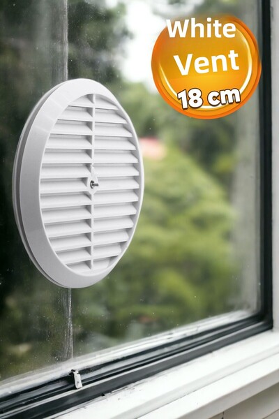 Badem10 Natural Gas Vent Round Kitchen Glass Vent White 18 Cm Air Flow Duct Safety Gas Leakage