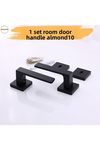 Badem10 Ușa camerei neagră blocabilă potrivită pentru stânga-dreapta, interior exterior pătrat