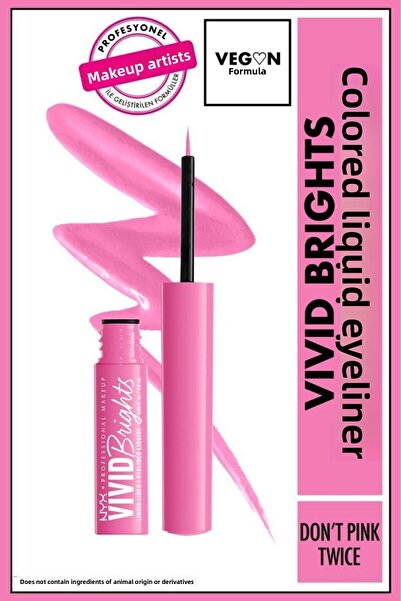 NYX Professional Makeup محدد العيون السائل Vivid Brights - لا يوجد لون وردي م...
