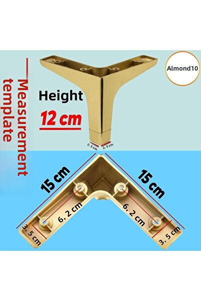 Badem10 Sedef Luxury Furniture Sofa Coffee Table Tv Unit Seat Leg 12 cm Plastic Gold Legs (4 Pcs)