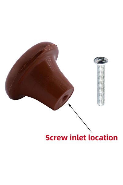 Badem10 (Hard Plastic) Mushroom Button Walnut Round Furniture Kitchen Drawer Cabinet Handle Handle Handle 10 Pieces