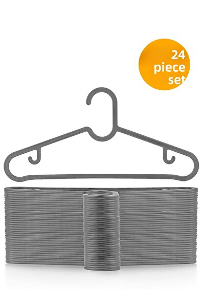 ESTİ 24 Pieces - Gray Dress, Scarf, Shirt, T-Shirt Hanger Unbreakable Hanger