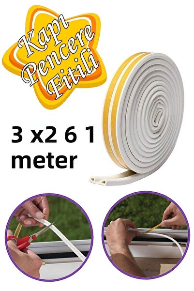 GLASWEN 3x2=6 metri bandă pentru uși și ferestre, bandă adezivă cu fitil alb,...