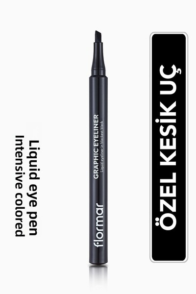 Flormar قلم تحديد العيون ذو الطرف المقطوع (أسود) - كحل جرافيك - 001 أسود -869...