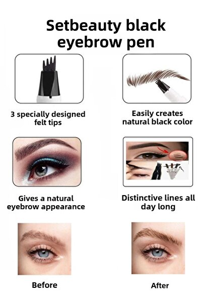SETBEAUTY قلم تحديد الحواجب باللون الأسود