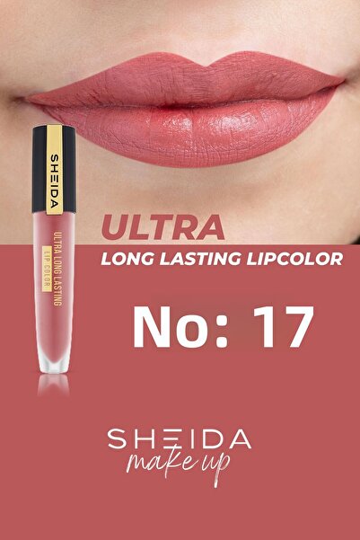 Sheida أحمر شفاه سائل غير لامع يدوم طويلاً - مع صبغة مكثفة وفيتامين E - رقم 17