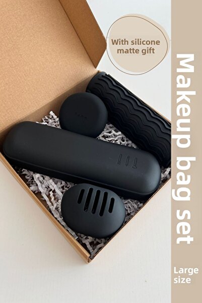 Mamastuff Μαύρη τσάντα μακιγιάζ από σιλικόνη - Μεγάλο σετ δώρου