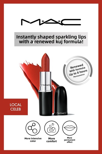 M.A.C أحمر شفاه Lustreglass شفاف لامع سهل الاستخدام - Local Celeb 3g
