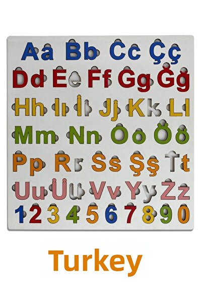 EDKZEKA Wooden Colored Alphabet Numeral - 32.5 CM x 34.5 CM
