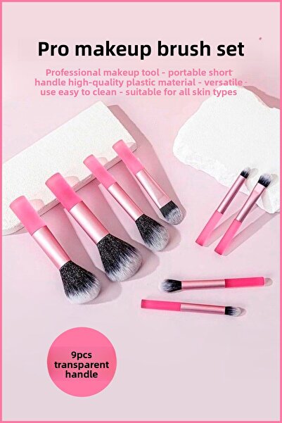 Nera Classy 9Pcs Makeup Brushes Set Portable Short Handle Professional Makeup...