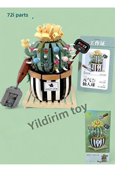 YILDIRIM OYUNCAK 721 Pieces Collectable Flower Making Set - Potted Cactus Decorative Jigsaw Puzzle