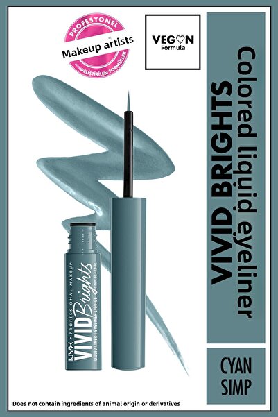 NYX Professional Makeup محدد العيون السائل Vivid Brights - سيان سيمب