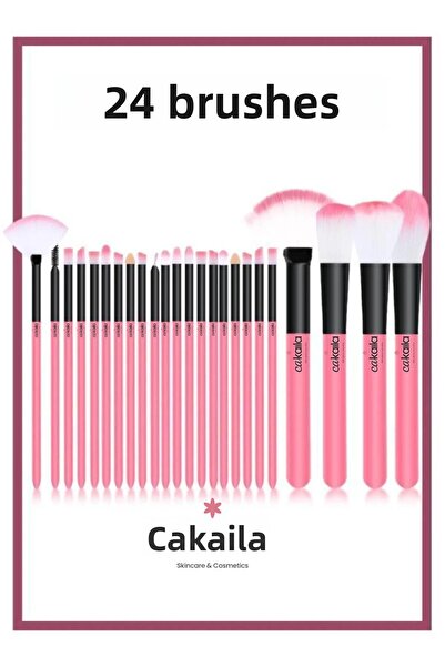CAKAILA Set of 24 Professional Makeup Brushes Pink Color Modern Design