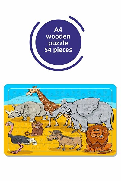 LİPYOS لغز حيوانات لطيفة مقاس A4 مكون من 54 قطعة، لعبة، منشار قطع