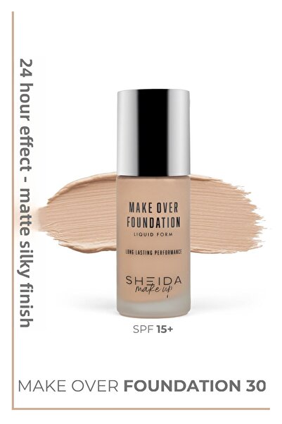 Sheida كريم أساس سائل بمعامل حماية SPF15 يغطي بشكل كامل ويستمر طوال اليوم - 4...