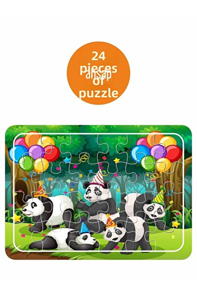 LİPYOS Cute Pandas 24 Piece Wooden Puzzle