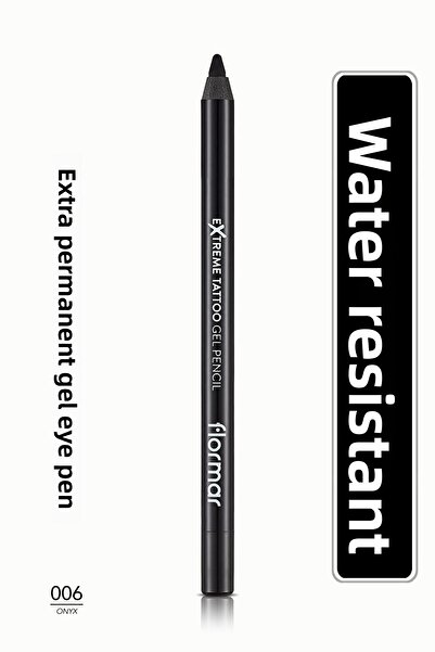 Flormar Waterproof Gel Eye Pencil (BLACK) - Extreme Tattoo Gel Pencil - 006 O...