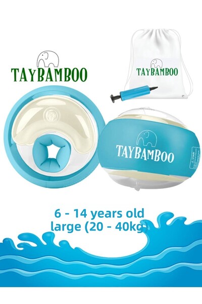 TAYBAMBoo كم مساعد للسباحة بثلاث غرف هوائية مقاس كبير (6-14 سنة، 19-40 كجم)