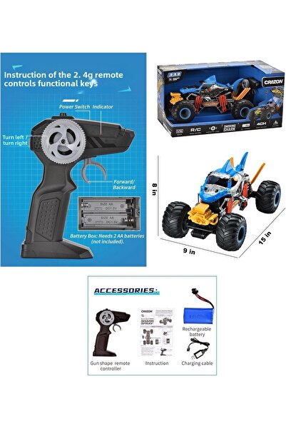 Crazon 2.4G 1:10 RC Shark with smoking function