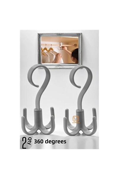 DEPOKON 2 Pieces 360D Rotating Gray Modacar In-Cabinet Hanger