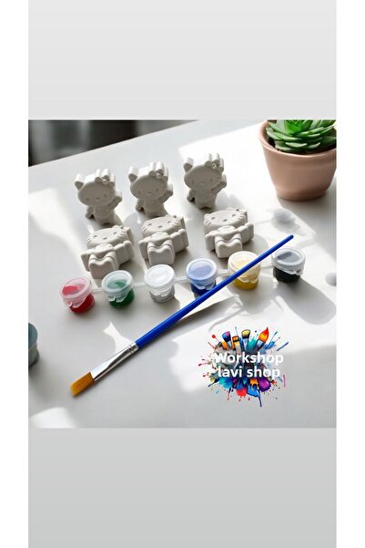 Atölye Lavi Shop Hello Stone Painting Set of 6 Children and Adults Stone Pain...