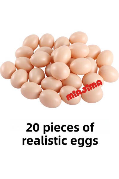 Miajima بيض دجاج بلاستيك بني - 20 قطعة في شبكة